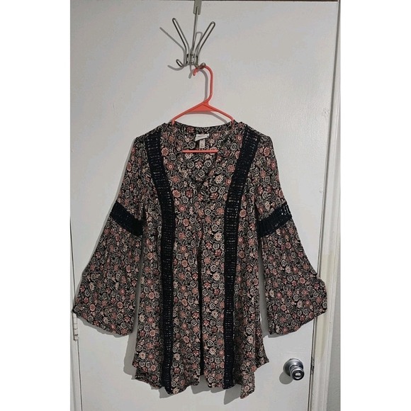 Knox Rose Dresses & Skirts - Knox Rose Swing Dress Womens M Lagenlook Bohemian Cottagecore Floral Crotchet